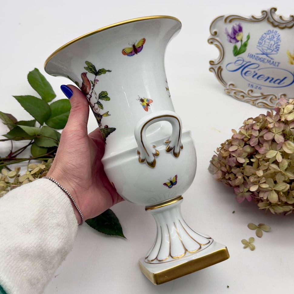 Ваза формы Медичи Herend Rothschild Bird 25 см Венгрия