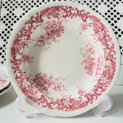 Тарелка глубокая ВиллеройБох Valeria красный 22 см Германия 1940-1970 гг.