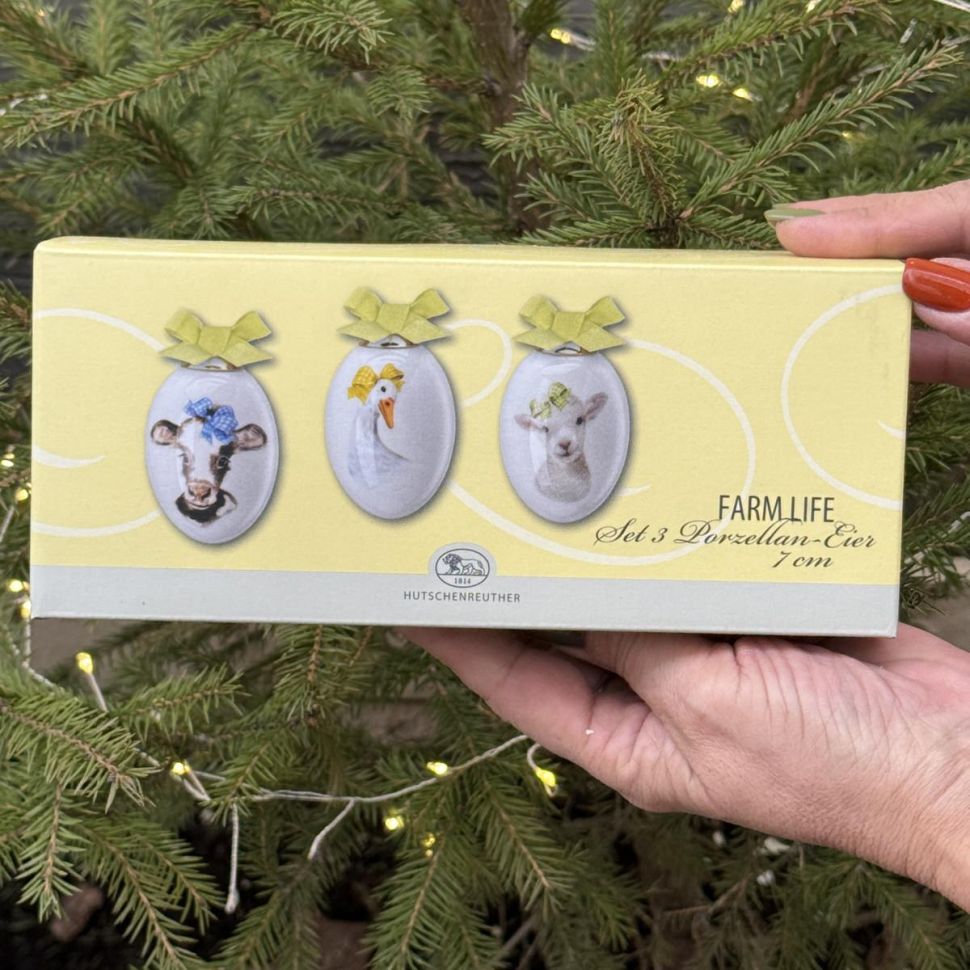 Подвес Яйцо пасхальное Hutschenreuther Теленок 8 см фарфор Германия  