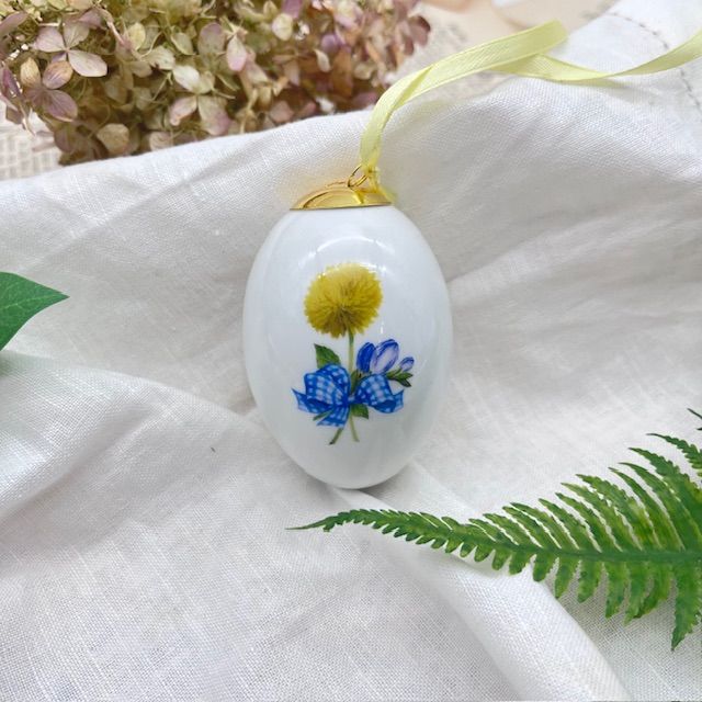 Подвес Яйцо пасхальное Hutschenreuther Теленок 8 см фарфор Германия  