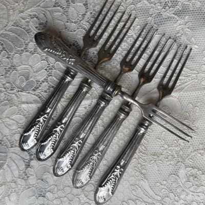 Вилка десертная Бантик 16 см серебрение Франция