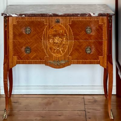 Комод бюро с гранитной столешницей 78х43х75 см дерево латунь