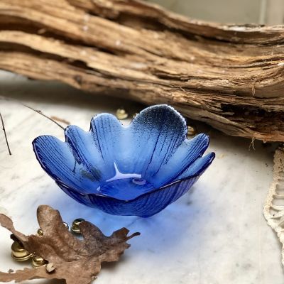 Розетка синяя стекло