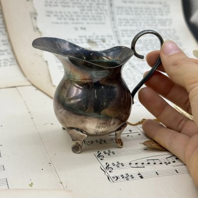 Молочник на ножках 100 мл мельхиор патина