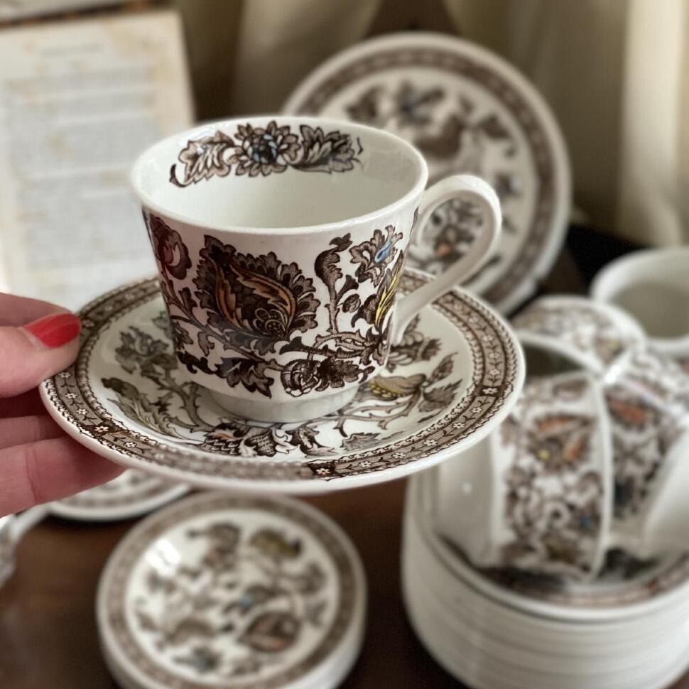 Чашка без блюдца 100 мл Англия Staffordshire Ridgway Jacobean Джек бобовое зернышко 