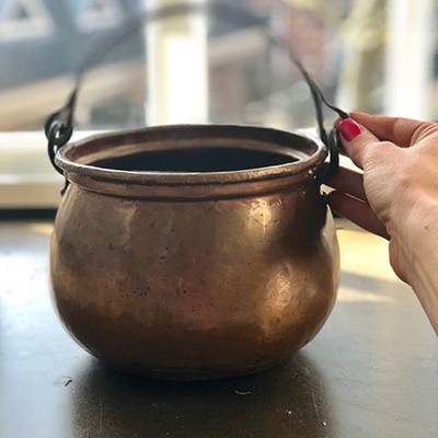 Медный котелок, большое кашпо