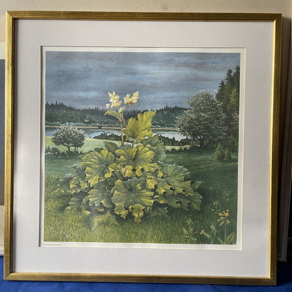 Картина паспарту 53х53 см репродукция в деревянной раме PINGSTNATT MULEN OCH VARM