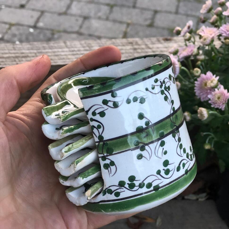  Пепельницы в подставке керамика ручная роспись