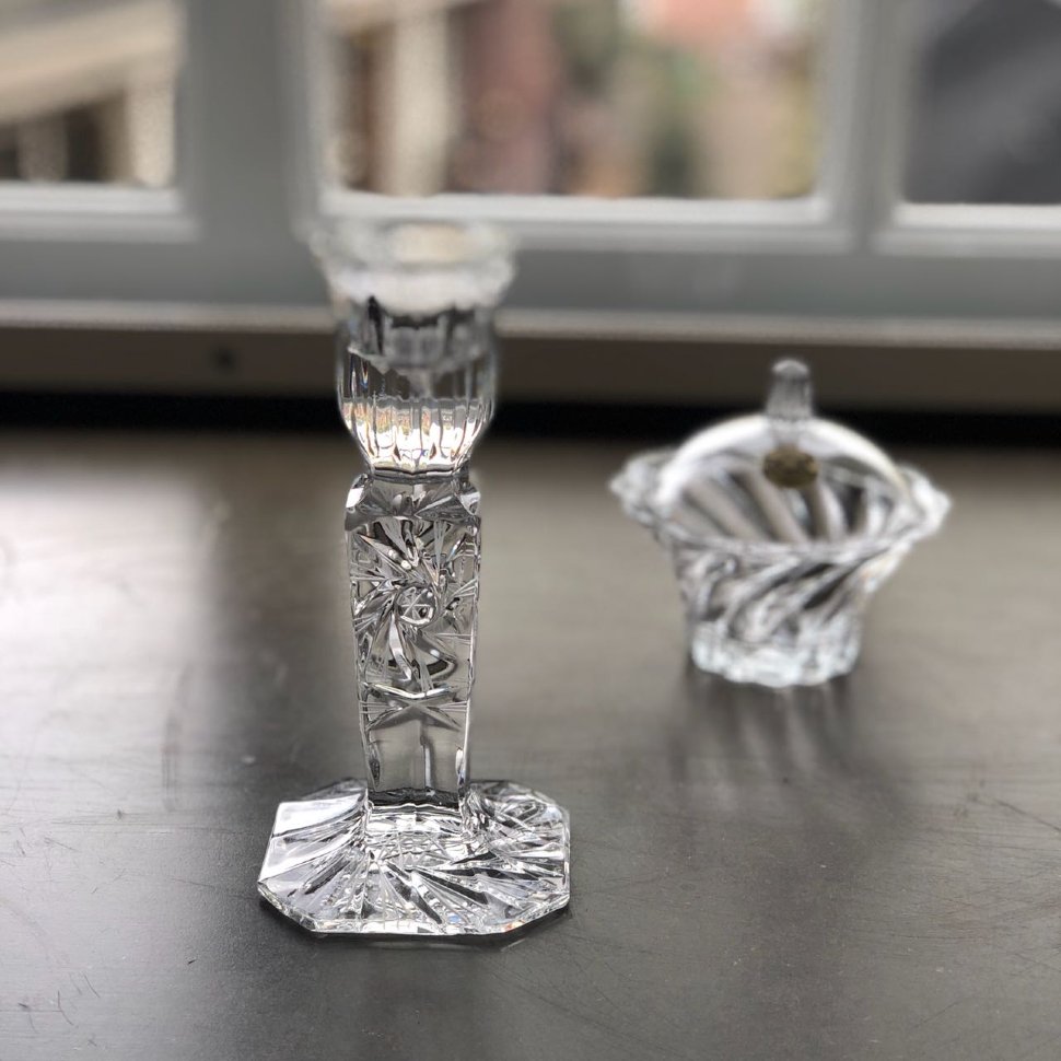 Подсвечник на одну свечу хрусталь