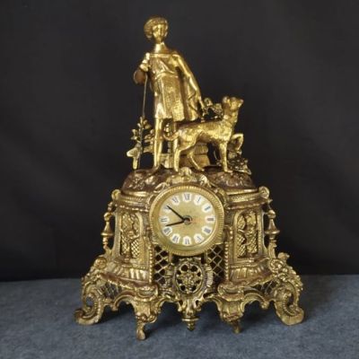 Часы каминные 44 см бронза Франция
