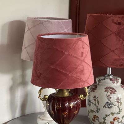 Абажур брусничный 20 см ткань велюр