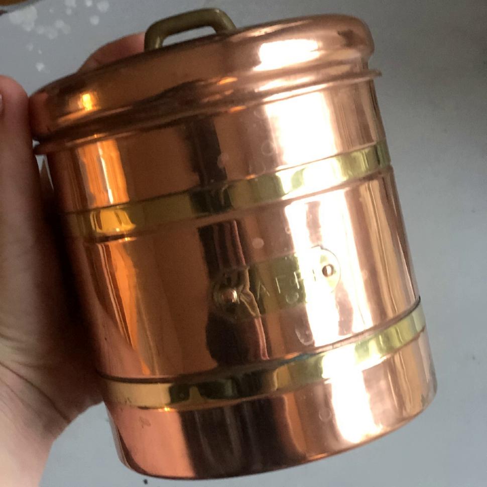 Банка KAFFE 15 см медь латунь