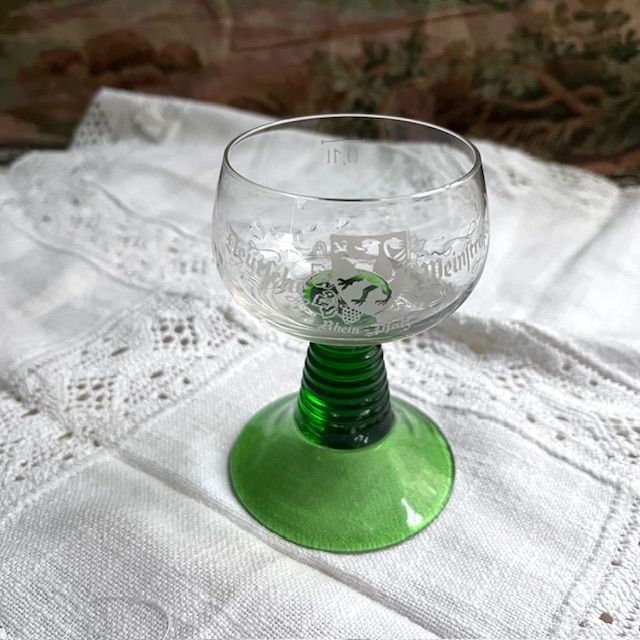 Бокал Герб на зеленой ножке 130 мл хрусталь