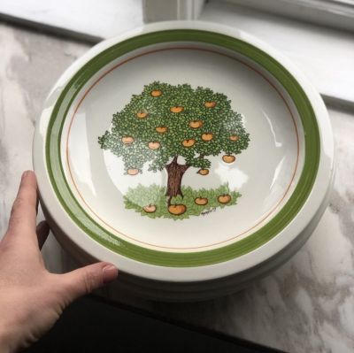 Тарелка 25 см Яблоня наив 1978 г Италия