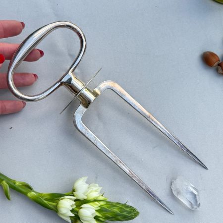 Вилка для мяса 24 см серебрение по стали