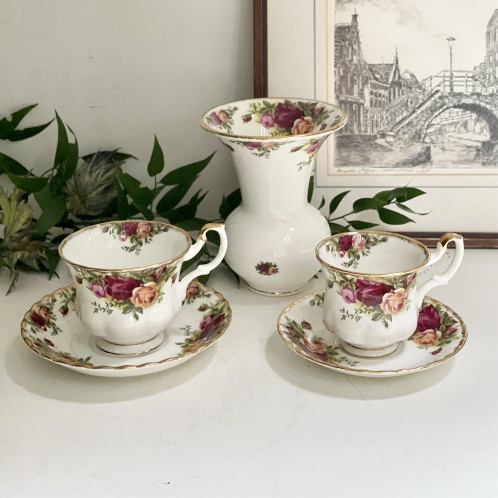 Кофейная пара Royal Albert Old Country Roses 150 мл Англия