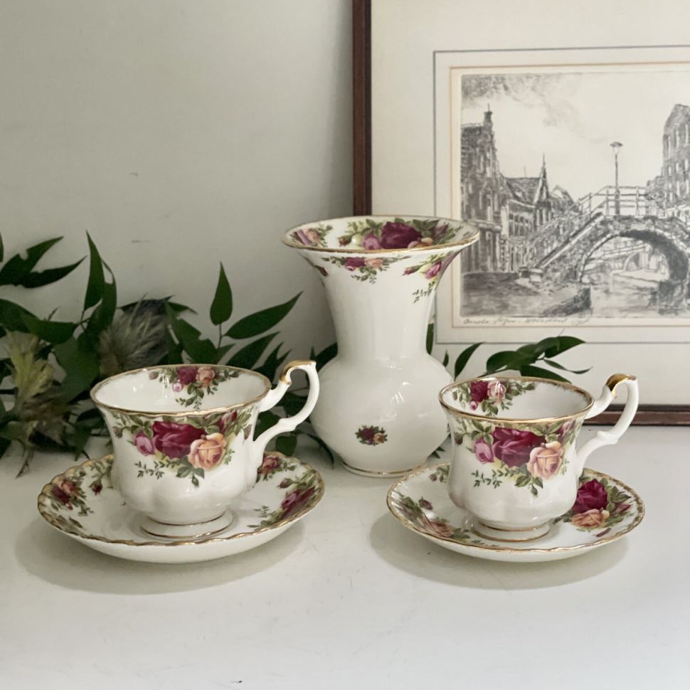 Кофейная пара Royal Albert Old Country Roses 150 мл Англия