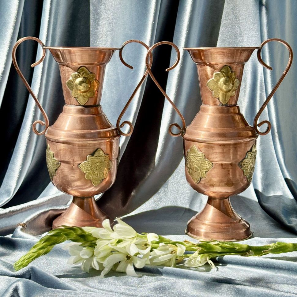 Ваза 23 см медь латунь Марокко   