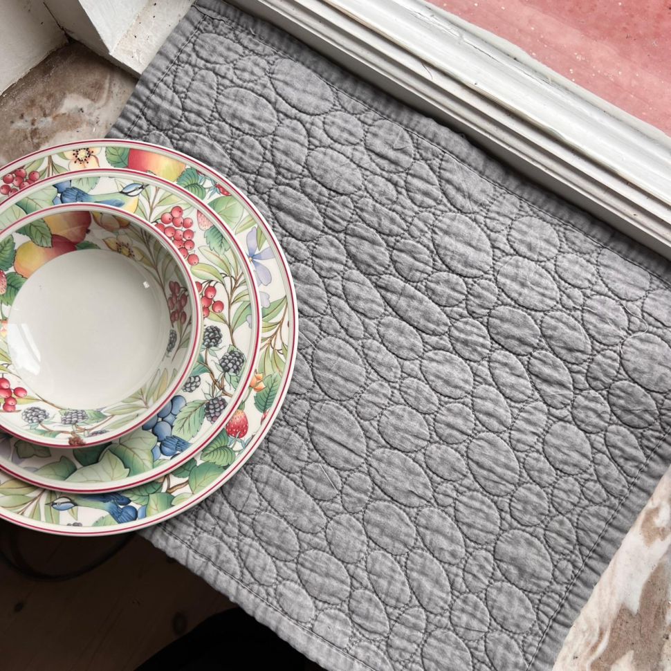 Сет Салфетка сервировочная серая 33х44 см хлопок