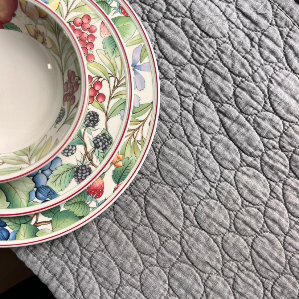 Сет Салфетка сервировочная серая 33х44 см хлопок