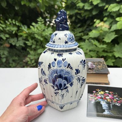 Ваза чайница с крышкой Delft 27 см Голландия реставрация