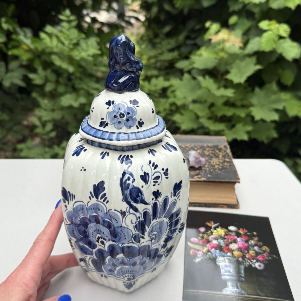 Ваза чайница с крышкой Delft 27 см Голландия реставрация