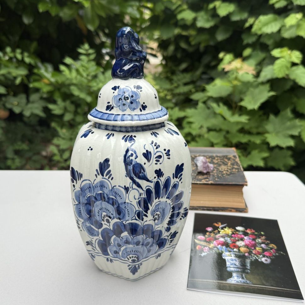 Ваза чайница с крышкой Delft 27 см Голландия реставрация