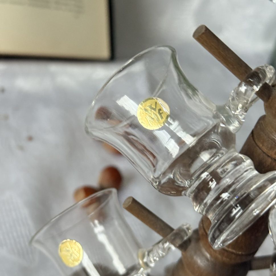 Рюмки 5 шт на деревянной подставке WMF набор Германия