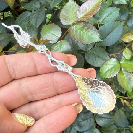 Ложка чайная Виноградная лоза 10 см серебрение  