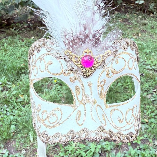 Маска венецианская на палочке 60 см 