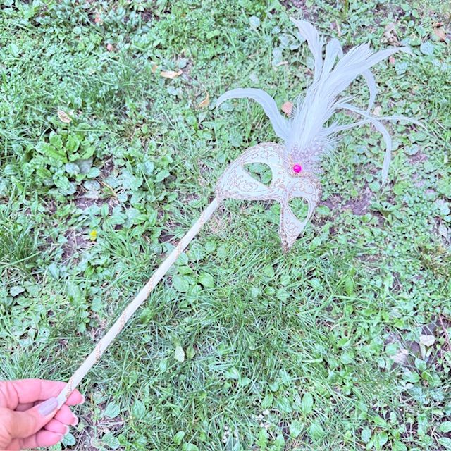 Маска венецианская на палочке 60 см 