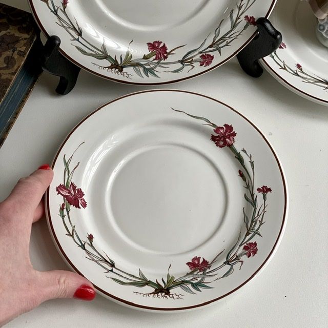 Тарелка Botanica блюдце под бульонку и миску Гвоздика Виллерой Бох Германия