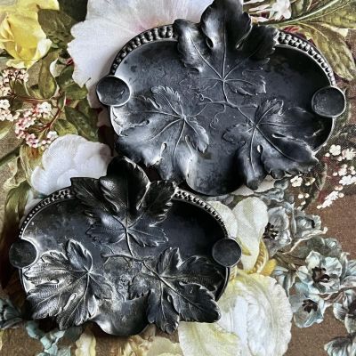 Пепельница Виноград Арт нуво олово 14 см Франция