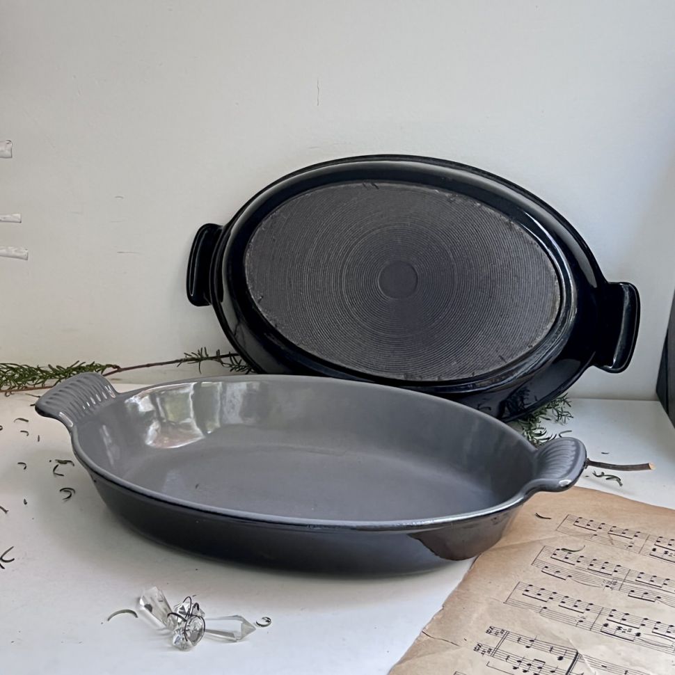 Блюдо сковорода 34 см чугун эмалированный 