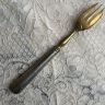 Вилка десертная 17 см серебрение золочение Франция Ардеко