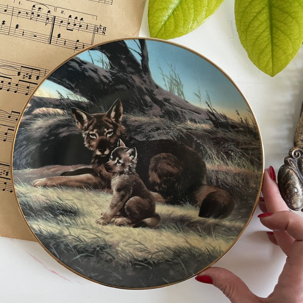 Тарелка The Wild Live by Will Nelson red Wolf