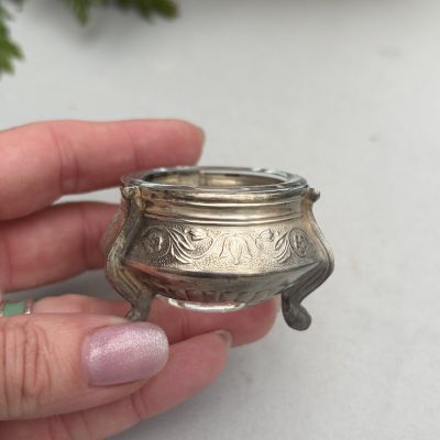 Солонка 6 см стекло серебро