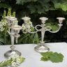 Канделябр подсвечник на 3 свечи 31 см серебрение 