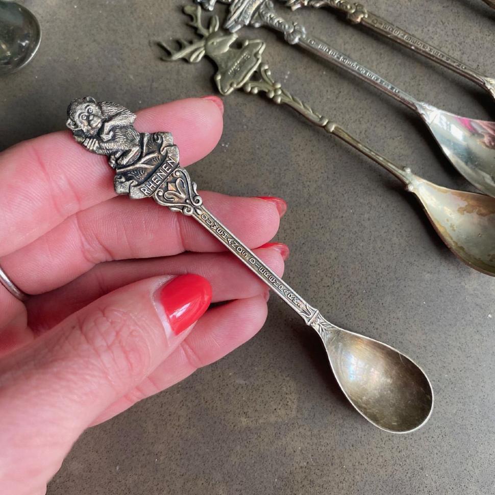 Ложка чайная 11,5 см Обезьяна мельхиор