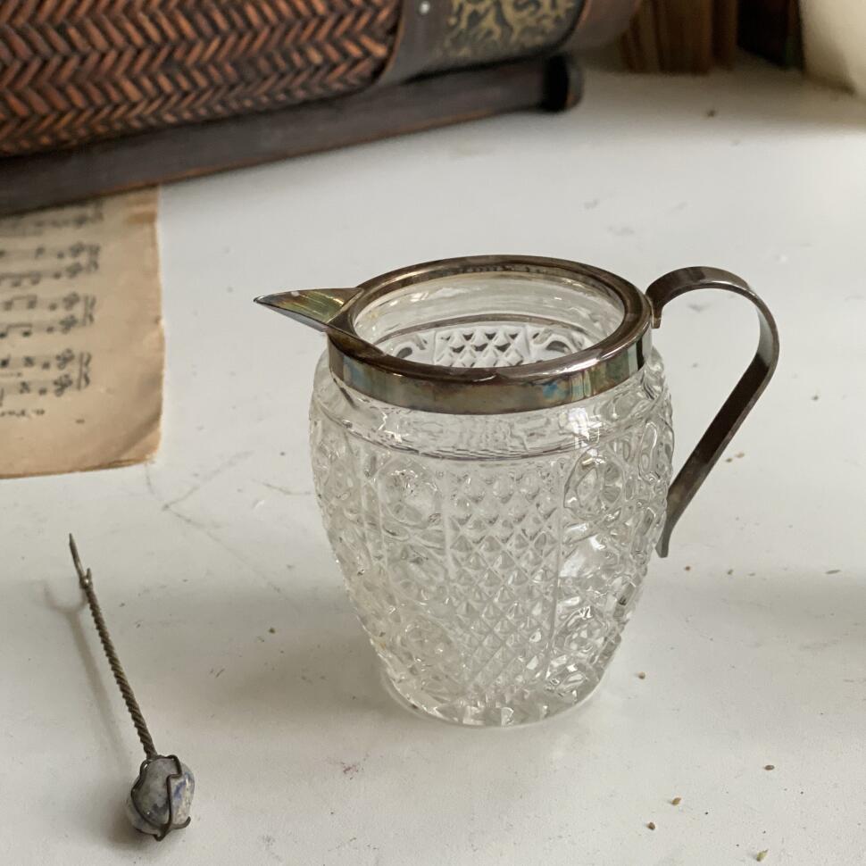 Молочник 100 мл хрусталь мельхиор