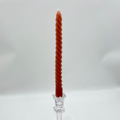 Свеча витая 25 см бежевая набор 2 шт