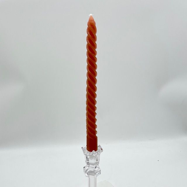 Свеча витая 25 см бежевая набор 2 шт