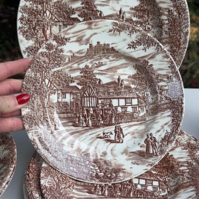 Тарелка J.Broadhurst & Sons Swan Inn 20 см Англия