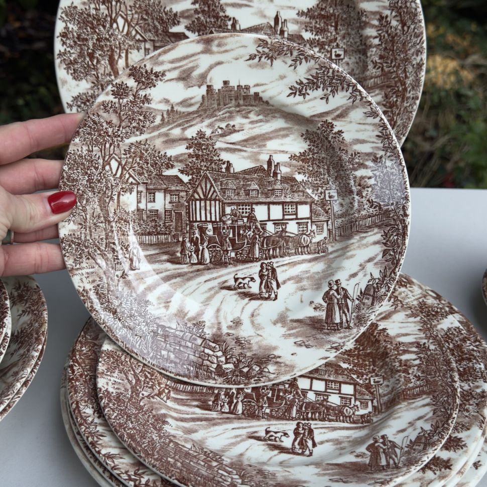 Тарелка J.Broadhurst & Sons Swan Inn 20 см Англия
