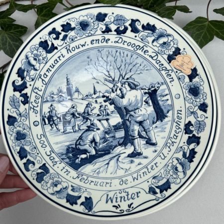 Тарелка Royal Goedewaagen Blue Delft Зима 25 см Голландия