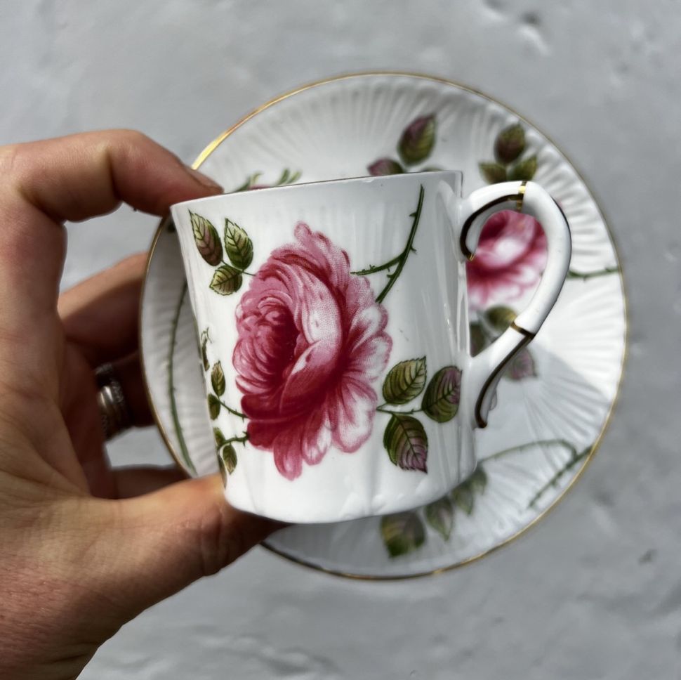 Кофейная пара 125 мл Shelley Rambler Rose фарфор Англия