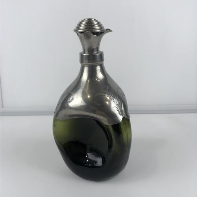 Графин с пробкой зеленое стекло олово Швеция 750 мл