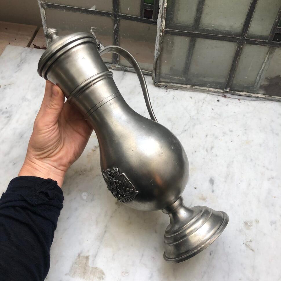 Кувшин оловянный с гербом 1,2 л, 70 лет