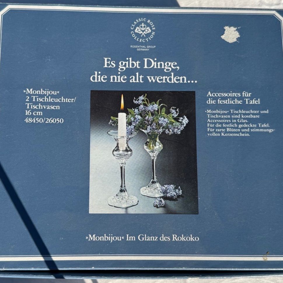 Подсвечники и свечи Rosenthal Monbijou 16 см набор 2+2 Германия