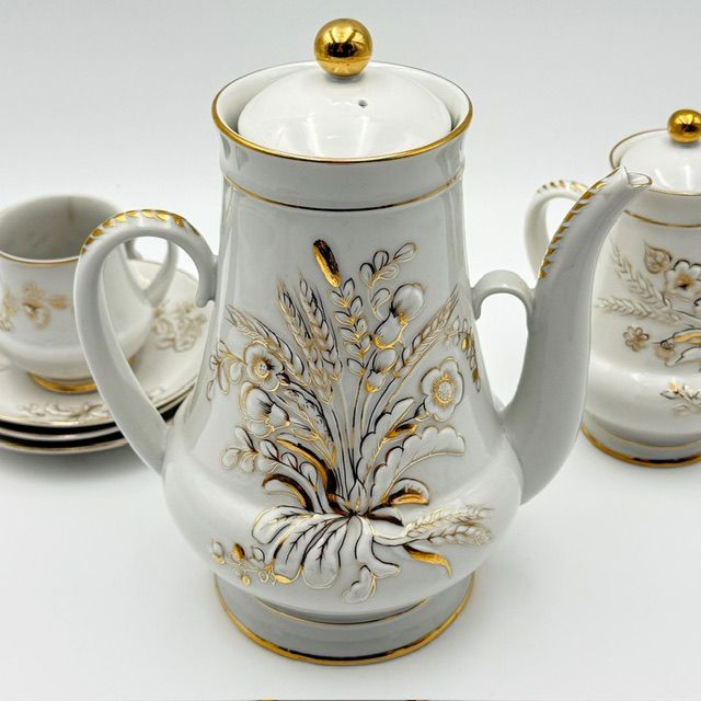  Кофейник 1,1 л ЛФЗ Золотой букет 1950 г.г.